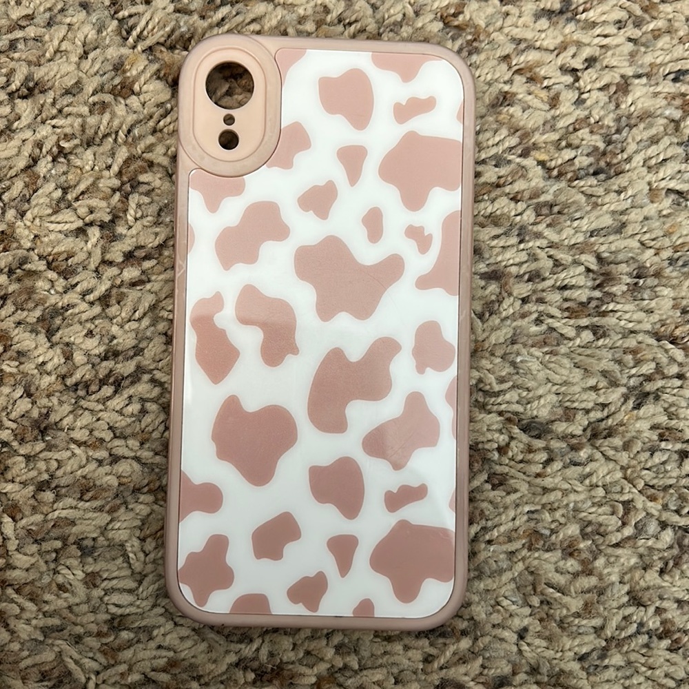 cow print pink phone case iphone XR